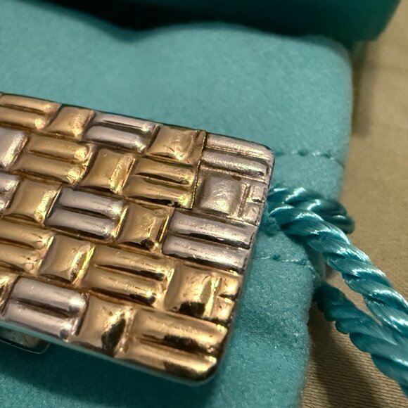 TIFFANY & CO. 18k YG & Silver Basket Weave Money Clip - Picture 8 of 12